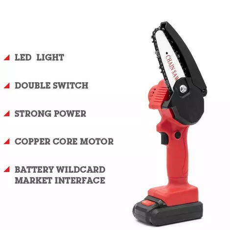 LIFCAUSAL Tronçonneuse Sans Fil Rechargeable Portative Pour L'élagage D'arbres De Coupe De Bois Noir 7 LIFCAUSAL Tronçonneuse Sans Fil Rechargeable Portative Pour L'élagage D'arbres De Coupe De Bois Noir – Image 5