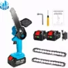 Scie à Chaîne électroportative Tronçonneuse à Batterie 1200W ONEVAN - Mini Tronçonneuse électrique - Sans Fil 6 Pouces Pour Makita 18V - Bleu Avec 2 Batteries Et 2 Chaînes -Tronçonneuse et accessoire Soldes 2022 51074840 1