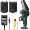 LIFCAUSAL Mini Scie D'élagage électrique Portable 21 V Deux Batteries Rechargeables Petite Tronçonneuse à Fendre Le Bois Outil De Travail Du Bois à Une Main Pour Jardin Verger Branche Clip
