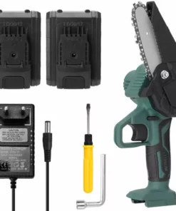 LIFCAUSAL Mini Scie D'élagage électrique Portable 21 V Deux Batteries Rechargeables Petite Tronçonneuse à Fendre Le Bois Outil De Travail Du Bois à Une Main Pour Jardin Verger Branche Clip