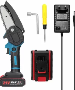 ASUPERMALL 21V 4Inch Scies D'élagage électriques, Petite Tronçonneuse Pour Fendre Le Bois, Moteur à Balai Pour Le Jardin Et Le Verger, 2 Batteries - 2 Batteries