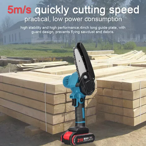 ASUPERMALL 21V 4Inch Scies D'élagage électriques, Petite Tronçonneuse Pour Fendre Le Bois, Moteur à Balai Pour Le Jardin Et Le Verger, 2 Batteries - 2 Batteries 6 ASUPERMALL 21V 4Inch Scies D'élagage électriques, Petite Tronçonneuse Pour Fendre Le Bois, Moteur à Balai Pour Le Jardin Et Le Verger, 2 Batteries - 2 Batteries – Image 4