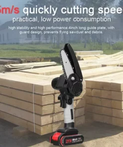 ASUPERMALL 21V 4Inch Scies D'élagage électriques, Petite Tronçonneuse Pour Fendre Le Bois, Moteur à Balai, 1 Batterie - 1 Batterie -Tronçonneuse et accessoire Soldes 2022 52557598 4