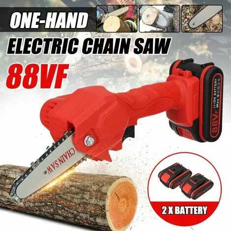JMAX 4 Pouces Tronçonneuse à Batterie 88VF 1080W 2 Batterie Portable Scie à Chaine Électrique Sans Fil Jardin Logging 4 JMAX 4 Pouces Tronçonneuse à Batterie 88VF 1080W 2 Batterie Portable Scie à Chaine Électrique Sans Fil Jardin Logging – Image 2