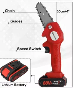 JMAX 4 Pouces Tronçonneuse à Batterie 88VF 1080W 2 Batterie Portable Scie à Chaine Électrique Sans Fil Jardin Logging 10 JMAX 4 Pouces Tronçonneuse à Batterie 88VF 1080W 2 Batterie Portable Scie à Chaine Électrique Sans Fil Jardin Logging -Tronçonneuse et accessoire Soldes 2022 52732577 4