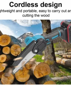 HAPPYSHOPPING 21V Mini Tronçonneuse électrique à Main Lithium-ion Moteur à Brosse Norme Européenne 220V , Modèles Noir Et Vert Une Puissance Une Charge 6 Pouces - Modèles Noir Et Vert Une Puissance Une Charge 6 Pouces 10 HAPPYSHOPPING 21V Mini Tronçonneuse électrique à Main Lithium-ion Moteur à Brosse Norme Européenne 220V , Modèles Noir Et Vert Une Puissance Une Charge 6 Pouces - Modèles Noir Et Vert Une Puissance Une Charge 6 Pouces -Tronçonneuse et accessoire Soldes 2022 53337388 4