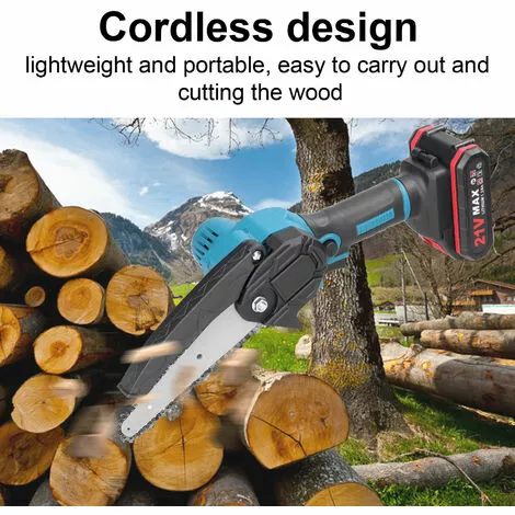 HAPPYSHOPPING 21V Mini Tronçonneuse électrique à Main Lithium-ion Moteur à Brosse Norme Européenne 220V , Modèles Noir Et Vert Une Puissance Une Charge 6 Pouces - Modèles Noir Et Vert Une Puissance Une Charge 6 Pouces 6 HAPPYSHOPPING 21V Mini Tronçonneuse électrique à Main Lithium-ion Moteur à Brosse Norme Européenne 220V , Modèles Noir Et Vert Une Puissance Une Charge 6 Pouces - Modèles Noir Et Vert Une Puissance Une Charge 6 Pouces – Image 4