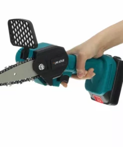 JMAX 18V Scie à Chaine Tronconneuse à Batterie 4 Pouces Guide Portable électrique Sans Fil Avec 2 Batterie 2500mah Bleu -Tronçonneuse et accessoire Soldes 2022 53775939 3