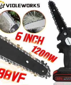 JMAX Tronçonneuse à Batterie 6'' 88VF 2 Batterie Portable Scie Électrique Jardin Logging Chaîne - Noir -Tronçonneuse et accessoire Soldes 2022 53818322 3