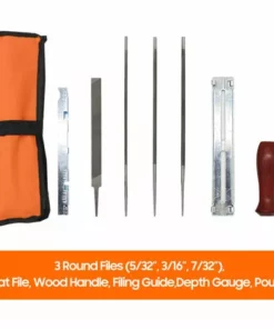 SUPERSELLER Kit De 8 Limes Pour Aiguiseur De Tronçonneuse Outil à Main Pour Affûter Une Scie à Chaîne électrique Comprend Une Lime Ronde De 5/32 3/16 7/32 Pouces, Une Lime Plate, Un Manche En Bois, Un Guide De Classement, Une Jauge De Profondeur, Une Pochette - 8 PIÈ -Tronçonneuse et accessoire Soldes 2022 53820824 5