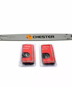CHESTERGARDEN Guide 18'' (45 Cm) + 2 Chaînes 72 Maillons Pour Tronçonneuse - CHESTER