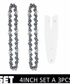 DONTODENT Chaînes Et Guides Tranchants De Avec Pour Scie à Chaîne Accessoires De Tronçonneuse De Haute Qualité Et Durables -Chaîne De 4 Pouces * 2 + Plaque De Guidage * 1