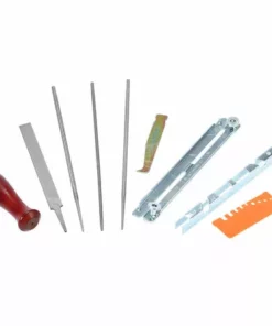 SUPERSELLER Kit De Limes Pour Affûteur De Tronçonneuse Ensemble De Pièces De Chaîne Pour Affûteur De Chaîne De Tronçonneuse, Limes 5/32, 3/16 Et 7/32 Pouces, Manche En Bois, Jauge De Profondeur Et Pochette à Outils Pour Affûter Et Limer Toutes Les Lames De Tronçonneu -Tronçonneuse et accessoire Soldes 2022 54242480 3