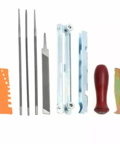 SUPERSELLER Kit De Limes Pour Affûteur De Tronçonneuse Ensemble De Pièces De Chaîne Pour Affûteur De Chaîne De Tronçonneuse, Limes 5/32, 3/16 Et 7/32 Pouces, Manche En Bois, Jauge De Profondeur Et Pochette à Outils Pour Affûter Et Limer Toutes Les Lames De Tronçonneu -Tronçonneuse et accessoire Soldes 2022 54242480 4