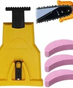 MODOU Affûteur De Tronçonneuse, Ensemble D'affûteur De Tronçonneuse Avec 3 Pierres à Aiguiser, Outils De Travail Du Bois Rapides Pour Bûcherons, Tondeuses à Gazon, Tronçonneuses