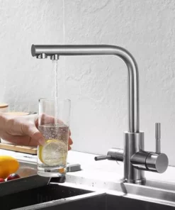 LIFCAUSAL Robinet De Cuisine Évier En Acier Inoxydable Purificateur D'eau Chaude Et Froide Robinet à Double Sortie -Tronçonneuse et accessoire Soldes 2022 54378158 3