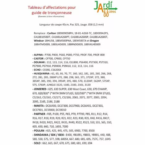 JARDIAFFAIRES Combo Guide 45cm + 4 Chaines Pro 3/8 1,5mm = 188SLHD009 + 21-68E 5 JARDIAFFAIRES Combo Guide 45cm + 4 Chaines Pro 3/8 1,5mm = 188SLHD009 + 21-68E – Image 3
