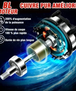 Scie à Chaîne électroportative 1200W ONEVAN Mini Tronçonneuse électrique Sans Fil - 6 Pouces - Bleu Pour Makita 18V - Avec 2 Batteries - Vitesse Réglable Pour La Coupe Du Bois -Tronçonneuse et accessoire Soldes 2022 54715086 3