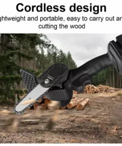 HAPPYSHOPPING 21V Scie D'élagage électrique Portable Petite Scie électrique Rechargeable De 4" Scie Lithium-ion Pour Le Travail Du Bois Euro 220V, Une Charge Vert - Une Charge Vert -Tronçonneuse et accessoire Soldes 2022 54821161 4