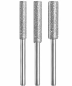 SUPERMARKET Lot De 3 Aiguiseurs De Tronçonneuse Diamantée Pour Aiguiser Les Lames De Tronçonneuse - 4/4,8/5,5 Mm - Argentés,Superma