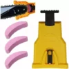TINOR Aiguiseur De Dents Pour Tronçonneuse,Aiguiseur Automatique(1Pcs), Pierre à Aiguiser Remplaçable(3 Pcs), Ajustement Barre De Guidage Avec 2 Trous De Guidage (Jaune) -Tronçonneuse et accessoire Soldes 2022 55576870 1