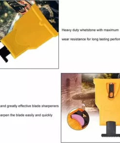 TINOR Aiguiseur De Dents Pour Tronçonneuse,Aiguiseur Automatique(1Pcs), Pierre à Aiguiser Remplaçable(3 Pcs), Ajustement Barre De Guidage Avec 2 Trous De Guidage (Jaune) -Tronçonneuse et accessoire Soldes 2022 55576870 5