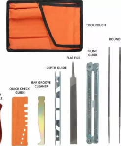 Affutage Chaine Tronçonneuse Lime Affutage Tronconneuse Plate Lames Rondes, Poignée De Bois, Jauge Profondeur, Jauge Contrôle Rapide, Nettoyeur Rainure Et Guide Laminage-Macaron -Tronçonneuse et accessoire Soldes 2022 55630396 3