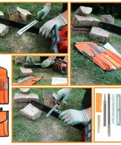 Affutage Chaine Tronçonneuse Lime Affutage Tronconneuse Plate Lames Rondes, Poignée De Bois, Jauge Profondeur, Jauge Contrôle Rapide, Nettoyeur Rainure Et Guide Laminage-Macaron -Tronçonneuse et accessoire Soldes 2022 55630396 5