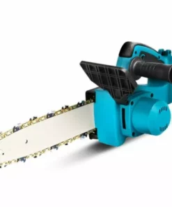Tronçonneuse à Batterie | Scie à Chaîne Tronçonneuse électrique Sans Fil - 10 Pouces - Bleu - Moteur Sans Balai - Pour Le Jardinage Et Le Travail Du Bois Coupeur De Bois - Pour Makita 18V - ONEVAN - Non Batterie