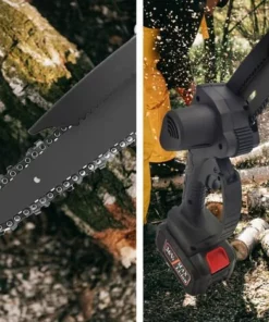 LRISHOM Tronçonneuse à Batterie, 6 Pouces Tronçonneuse Avec Batterie 2 * 3000mAh Tronçonneuse à Main 36V Tronçonneuse Rechargeable -Tronçonneuse et accessoire Soldes 2022 57112240 3