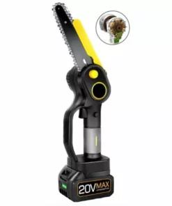 Scie à Chaîne électroportative Sans Fil Sans Brosse 6 Pouces Mini Tronçonneuse Onevan - Jaune - Pour La Coupe Du Bois Pour Makita 18V Batterie - Sans Batterie