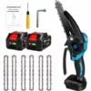 Scie à Chaîne électroportative Brushless 6 Pouces 1200W ONEVAN Mini Tronçonneuse électrique Sans Fil Pour Makita 18V | Vitesse Réglable Pour La Coupe Du Bois - Avec 2*Batteries+6*chaine 2 Scie à Chaîne électroportative Brushless 6 Pouces 1200W ONEVAN Mini Tronçonneuse électrique Sans Fil Pour Makita 18V | Vitesse Réglable Pour La Coupe Du Bois - Avec 2*Batteries+6*chaine -Tronçonneuse et accessoire Soldes 2022 57754915 1