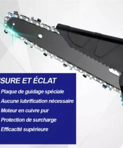 Scie à Chaîne électroportative | Tronçonneuse à Batterie 6 Pouces Sans Fil 1200W | Pour Makita 18V Batterie - Vitesse Réglable Pour La Coupe Du Bois - Onevan - Avec 2*Batterie+8*chaine Or+2*guide - Bleu -Tronçonneuse et accessoire Soldes 2022 58167093 4