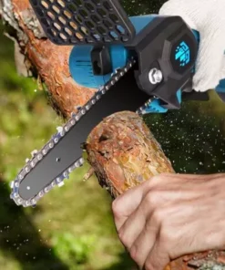 Scie à Chaîne électroportative Sans Fil | Tronçonneuse à Batterie 6” 1200W ONEVAN - Mini Tronçonneuse Pour Makita 18V Batterie - Noir - Avec 2*batterie+6*chaine Or+1*sac -Tronçonneuse et accessoire Soldes 2022 58167099 5