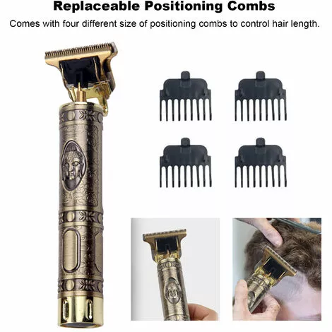 LIFCAUSAL Tondeuse à Cheveux électrique Rétro Rechargeable Coupe-cheveux Sans Fil à Usage Domestique Ensemble De Coupe De Cheveux Lavable Avec 4 Peignes De Positionnement, Type 1, Avec Batterie 7 LIFCAUSAL Tondeuse à Cheveux électrique Rétro Rechargeable Coupe-cheveux Sans Fil à Usage Domestique Ensemble De Coupe De Cheveux Lavable Avec 4 Peignes De Positionnement, Type 1, Avec Batterie – Image 5