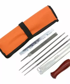 TANCYCO Kit De 8 Limes Pour Aiguiseur De Tronçonneuse Outil à Main Pour Affûter Une Scie à Chaîne électrique Comprend Une Lime Ronde De 5/32 3/16 7/32 Pouces, Une Lime Plate, Un Manche En Bois, Un Guide De Classement, Une Jauge De Profondeur, Une Pochette