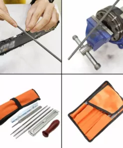 TANCYCO Kit De 8 Limes Pour Aiguiseur De Tronçonneuse Outil à Main Pour Affûter Une Scie à Chaîne électrique Comprend Une Lime Ronde De 5/32 3/16 7/32 Pouces, Une Lime Plate, Un Manche En Bois, Un Guide De Classement, Une Jauge De Profondeur, Une Pochette -Tronçonneuse et accessoire Soldes 2022 58259123 4
