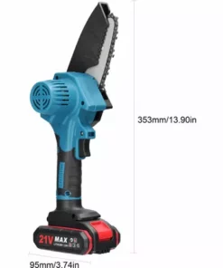 TANCYCO Scies D'élagage électriques Portables 21 V 4 Pouces Petit Moteur De Brosse De Tronçonneuse à Fendre Le Bois Outil De Travail Du Bois à Une Main Pour Jardin Verger (bleu 2 Piles) -Tronçonneuse et accessoire Soldes 2022 58259228 2