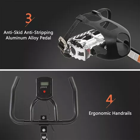 TANCYCO équipement D'entra?nement Aérobie De Fitness De Siège Réglable De Vélo D'exercice De Filature D'intérieur Moderne Pour La Forme Physique à La Maison - Noir 4 TANCYCO équipement D'entra?nement Aérobie De Fitness De Siège Réglable De Vélo D'exercice De Filature D'intérieur Moderne Pour La Forme Physique à La Maison - Noir – Image 2