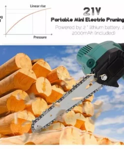 GRID COOL 21V Scie D'élagage électrique Portable Et Rechargeable Avec 1 Batteries, Petite Tronçonneuse Pour Fendre Le Bois, Pour Clip De Branche De Verger De Jardin -Tronçonneuse et accessoire Soldes 2022 58348435 5