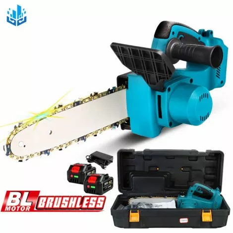 ONEVAN Tronçonneuse à Batterie 10” 18V - Scie à Chaîne Tronçonneuse électrique Sans Fil - Brushless Moteur - Convient Pour Makita 18V Batterie - Avec 2*batterie 3 ONEVAN Tronçonneuse à Batterie 10” 18V - Scie à Chaîne Tronçonneuse électrique Sans Fil - Brushless Moteur - Convient Pour Makita 18V Batterie - Avec 2*batterie