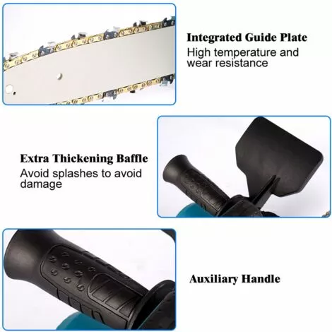 ONEVAN Tronçonneuse à Batterie 10” 18V - Scie à Chaîne Tronçonneuse électrique Sans Fil - Brushless Moteur - Convient Pour Makita 18V Batterie - Avec 2*batterie 5 ONEVAN Tronçonneuse à Batterie 10” 18V - Scie à Chaîne Tronçonneuse électrique Sans Fil - Brushless Moteur - Convient Pour Makita 18V Batterie - Avec 2*batterie – Image 3