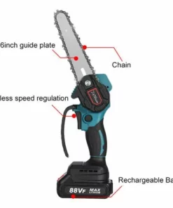 JMAX Tronçonneuse à Batterie 6 Pouces 88VF 2 Batterie Portable Scie Électrique Jardin Logging -Tronçonneuse et accessoire Soldes 2022 58997238 3
