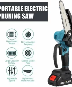 JMAX Tronçonneuse à Batterie Sans Fil De 6 Pouces Et 2*batteries 88VF Portable Scie Électrique Jardin Logging -Tronçonneuse et accessoire Soldes 2022 59012590 3