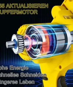 Tronçonneuse à Batterie 8" Scie à Chaîne électroportative Sans Fil ONEVAN, Mini Tronçonneuse électrique Convient Pour Makita 18V Batterie, Jaune - Avec 1*sac+2*batterie -Tronçonneuse et accessoire Soldes 2022 59038935 4