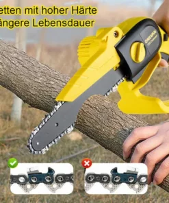 Tronçonneuse à Batterie 8" Scie à Chaîne électroportative Sans Fil ONEVAN, Mini Tronçonneuse électrique Convient Pour Makita 18V Batterie, Jaune - Avec 1*sac+2*batterie -Tronçonneuse et accessoire Soldes 2022 59038935 5