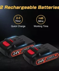 JOORRT Mini Tronçonneuse A Batterie 6 Pouces Mini Tronçonneuses Électriques Sans Fil Avec Chargeur Et 2 Batteries Pour La Coupe Du Bois Et La Taille Des Branches D'arbre -Tronçonneuse et accessoire Soldes 2022 59171110 3