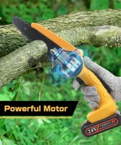 JOORRT Mini Tronçonneuse A Batterie 6 Pouces Mini Tronçonneuses Électriques Sans Fil Avec Chargeur Et 2 Batteries Pour La Coupe Du Bois Et La Taille Des Branches D'arbre -Tronçonneuse et accessoire Soldes 2022 59171110 5