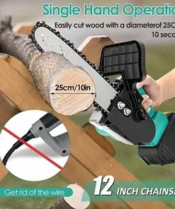 JOORRT Tronconneuse A Batterie 12 Pouces 21V 5Ah Tronçonneuse Electrique Sans Fil Tronçonneuse Portative à Une Main Avec 2 Batterie Et Chargeur Pour Le Jardinage Coupes à Bois Elagueurs -Tronçonneuse et accessoire Soldes 2022 59171132 3