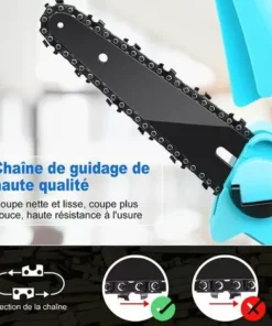 JOORRT Mini Tronconneuse A Batterie Tronconneuse Electrique Sans Fil De 6 Pouces Avec Batterie Rechargeable 24 V Portable à Une Main Pour Le Jardinage La Coupe Du Bois L'élagage -Tronçonneuse et accessoire Soldes 2022 59171135 4